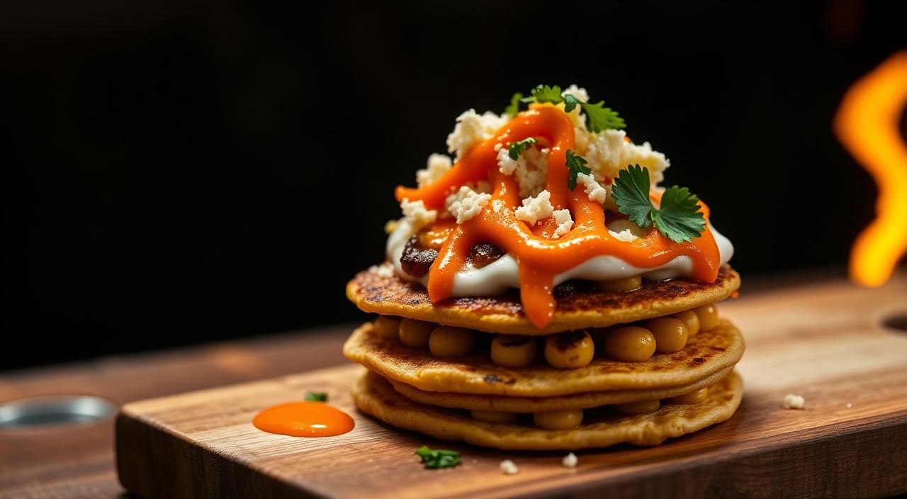 Smoked Elote Arepa Stack