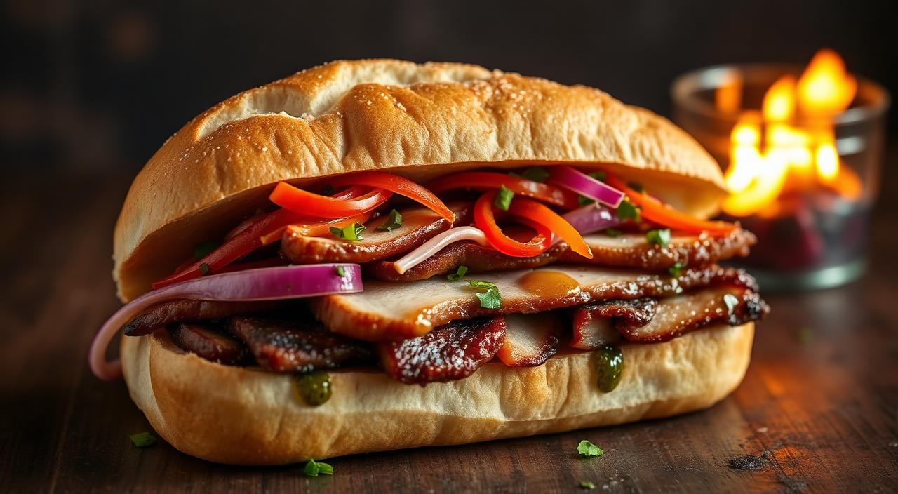Smoked Pork Belly Choripán