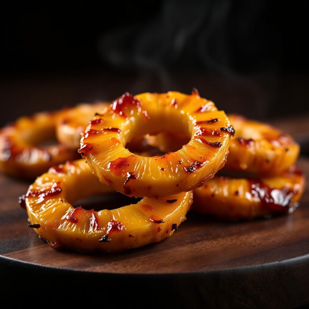 Smoked Pineapple with Spiced Rum Glaze