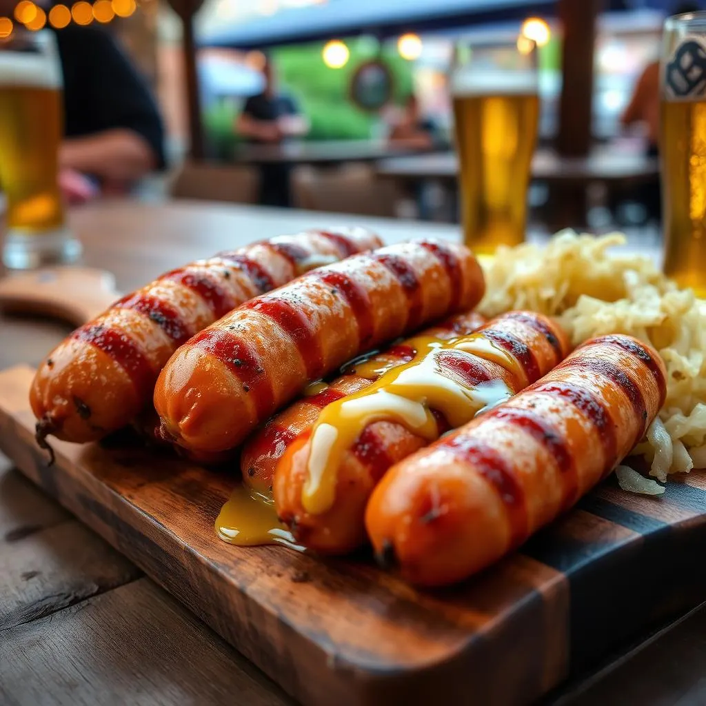 Smoked Bratwurst with Beer-Mustard Glaze