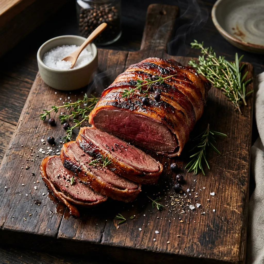 Bacon-Wrapped Smoked Goose Breast
