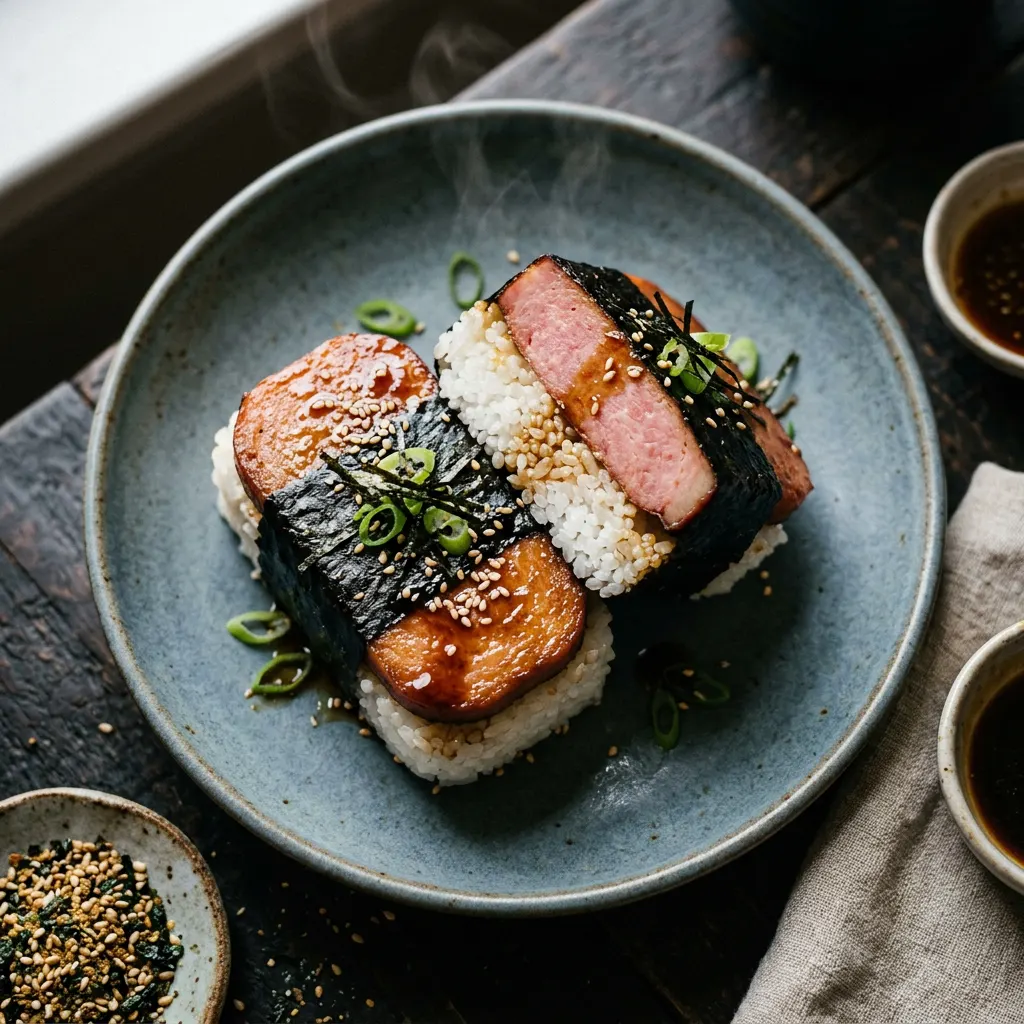 Apple-Smoked Smoked Spam Musubi
