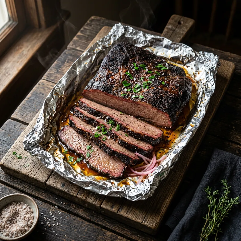 Hickory-Smoked Foil-Boat Brisket