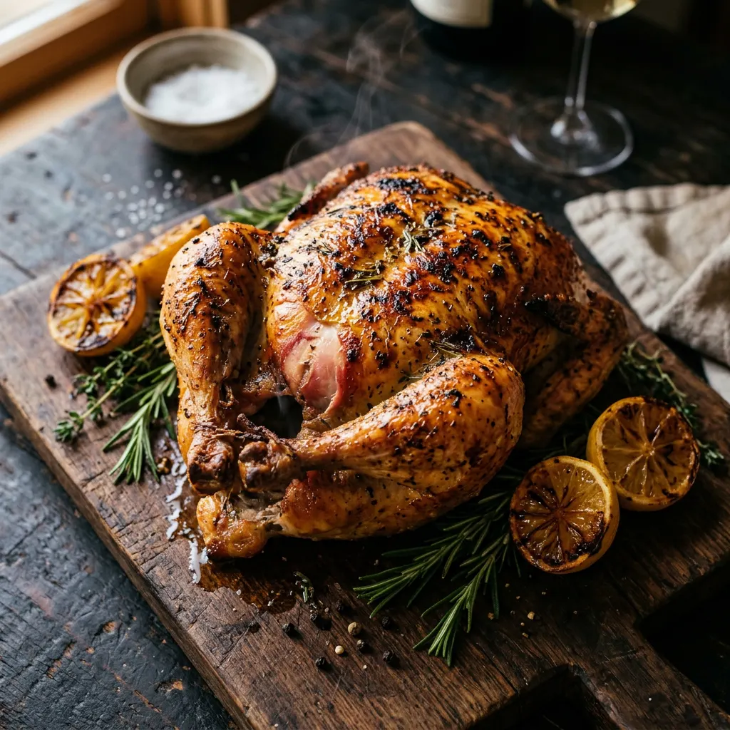 Oak-Smoked Beer-Can Whole Chicken