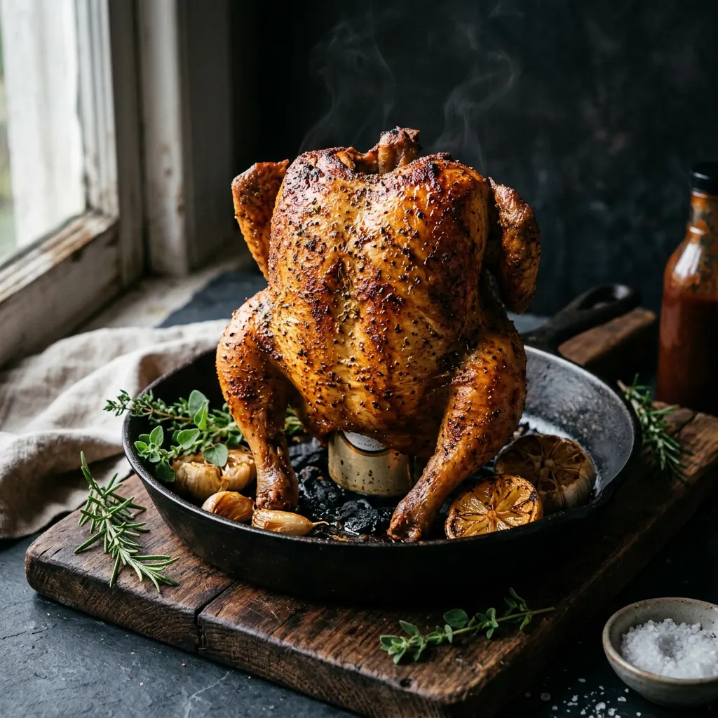 Salt-and-Pepper Beer-Can Whole Chicken