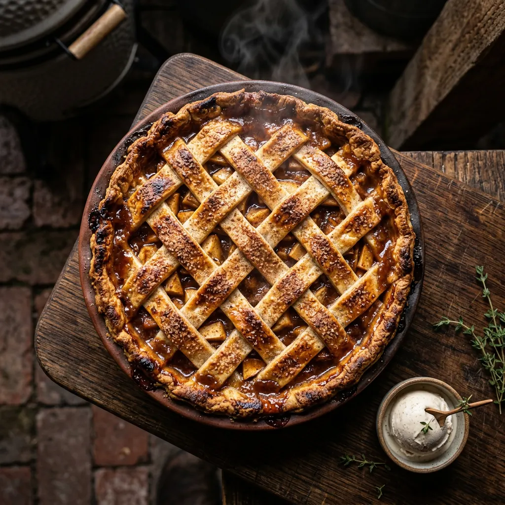 Variation of Cherry-Smoked Pellet Smoker Smoked Apple Pie