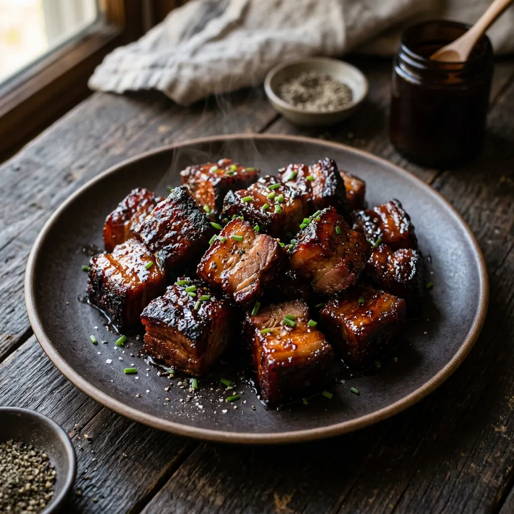 Smoked Pork Belly Burnt Ends