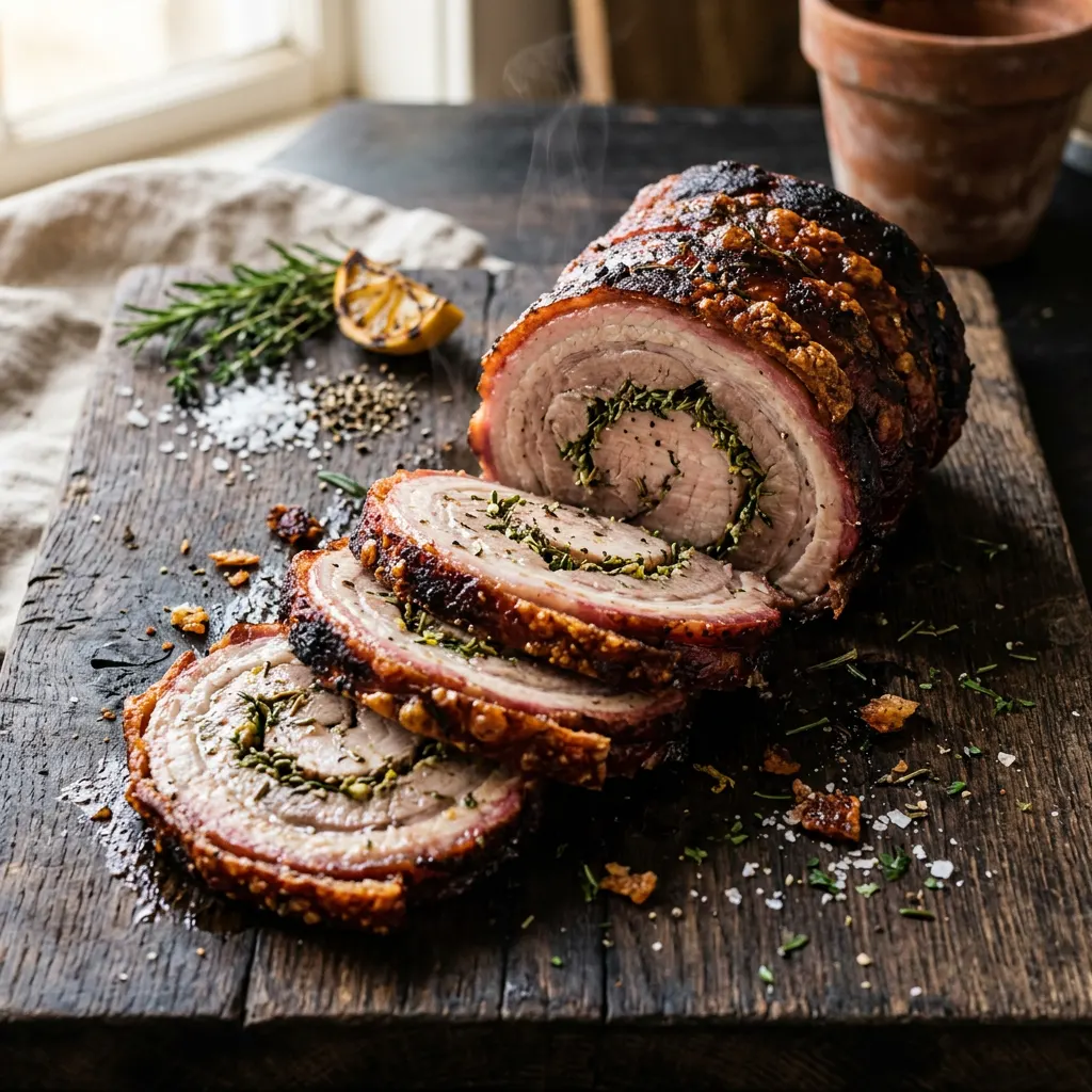 Hot-and-Fast Smoked Porchetta Roll