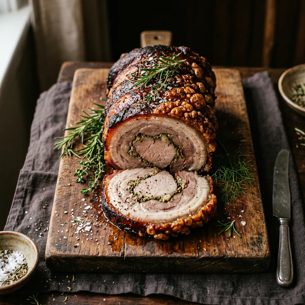 Low-and-Slow Smoked Porchetta Roll