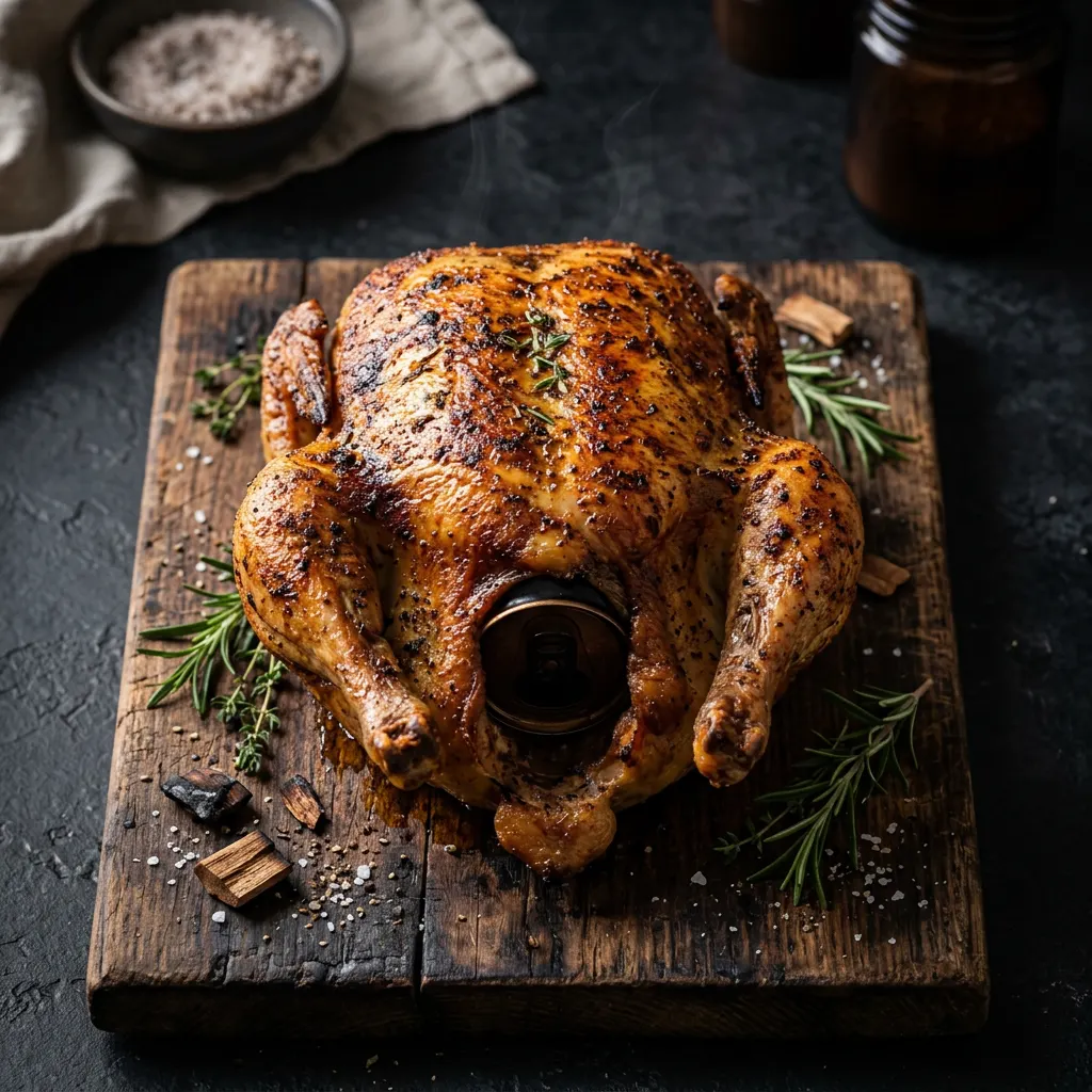 Apple-Smoked Hot-and-Fast Beer-Can Whole Chicken