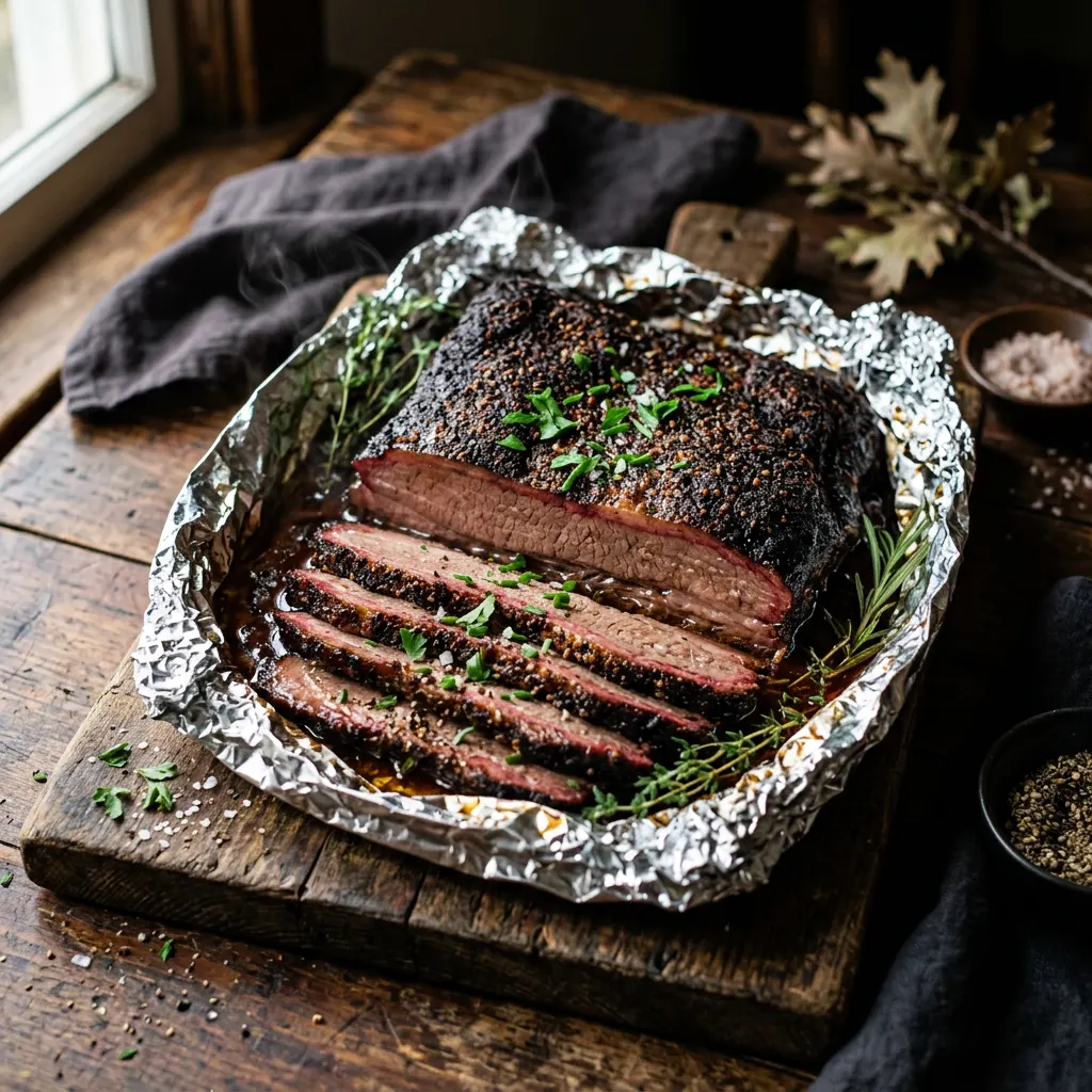 Cherry-Smoked Foil-Boat Brisket