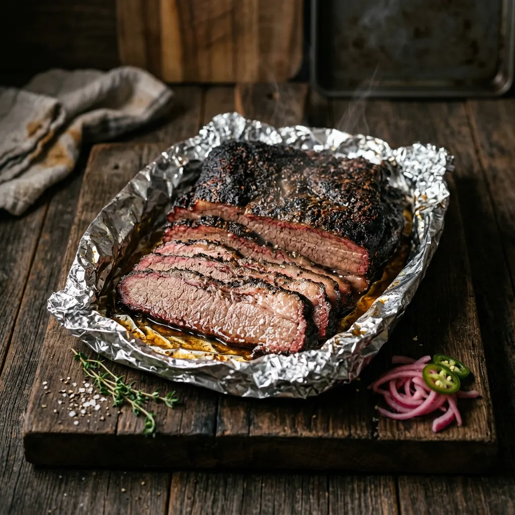 Apple-Smoked Foil-Boat Brisket