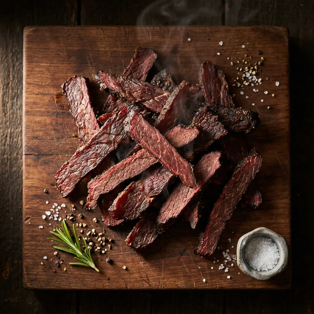 Variation of Apple-Smoked Smoked Beef Jerky