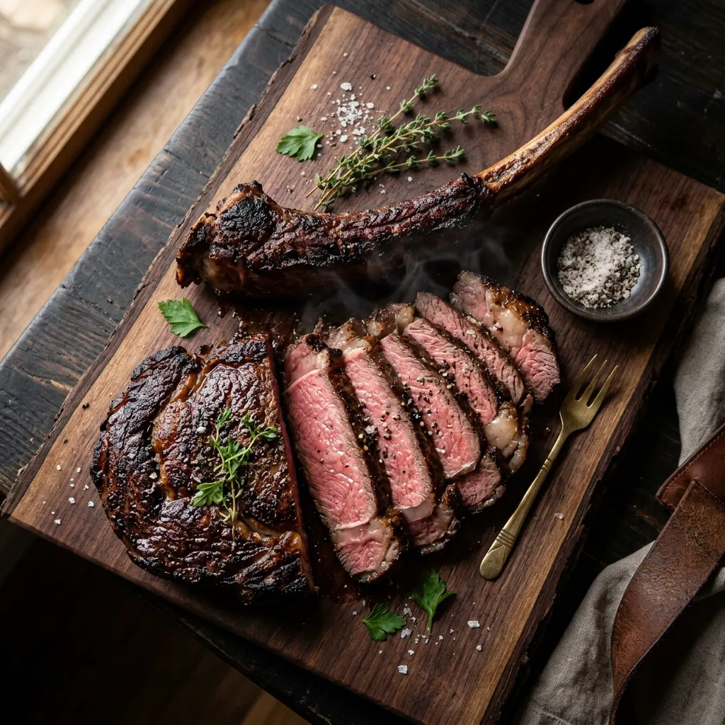 Cherry-Smoked Reverse-Sear Tomahawk Ribeye