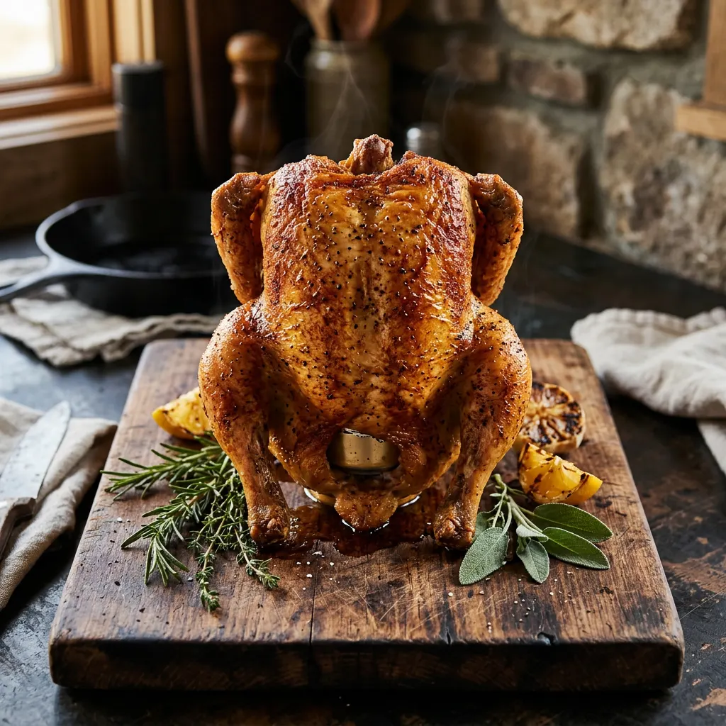 Hot-and-Fast Beer-Can Whole Chicken