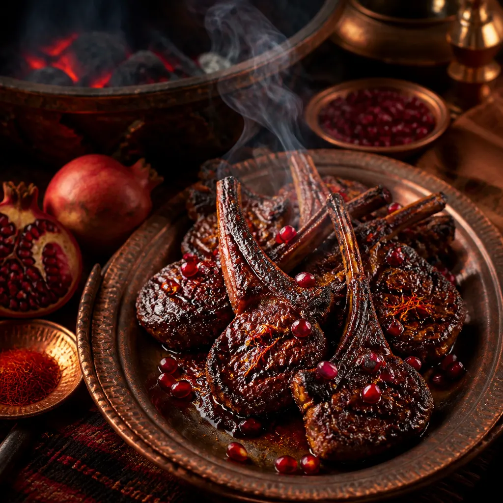Smoked Pomegranate Lamb Chops