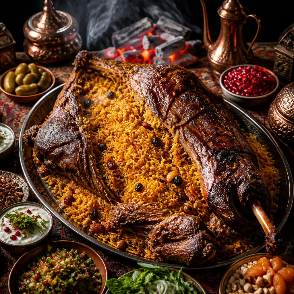 Smoked Quzi — Iraqi Stuffed Whole Lamb