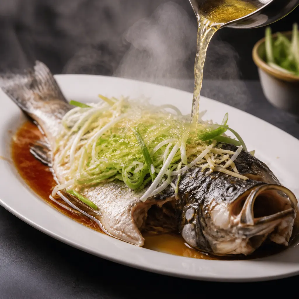 Smoked Whole Fish with Ginger-Scallion Oil