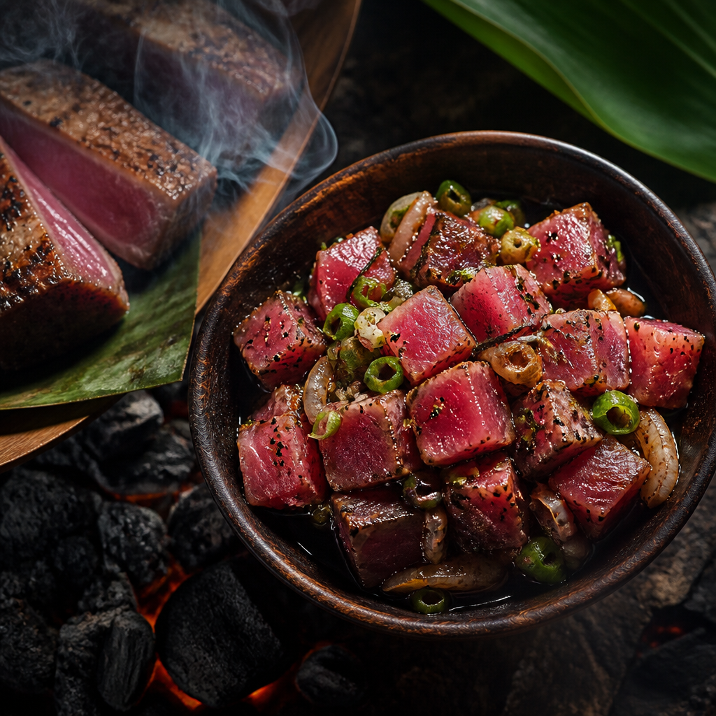 Lightly Smoked Ahi, Poke-Style