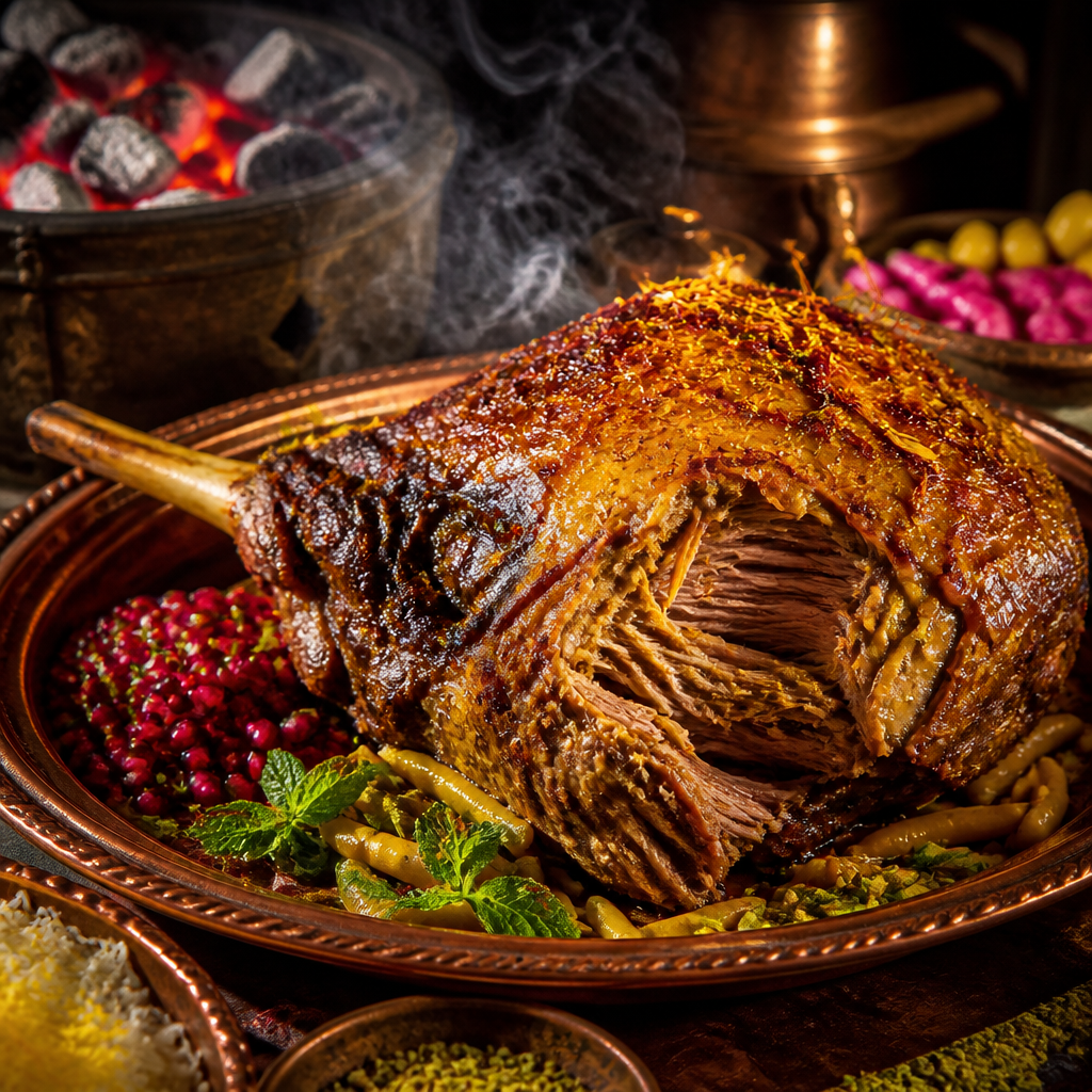 Persian Saffron-Smoked Lamb Shoulder