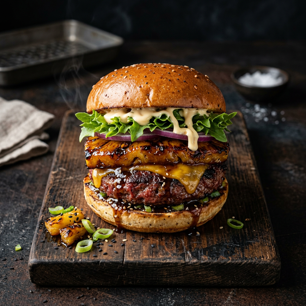 Sunday's Weekend Cook — Smoked Pineapple Teriyaki Burgers