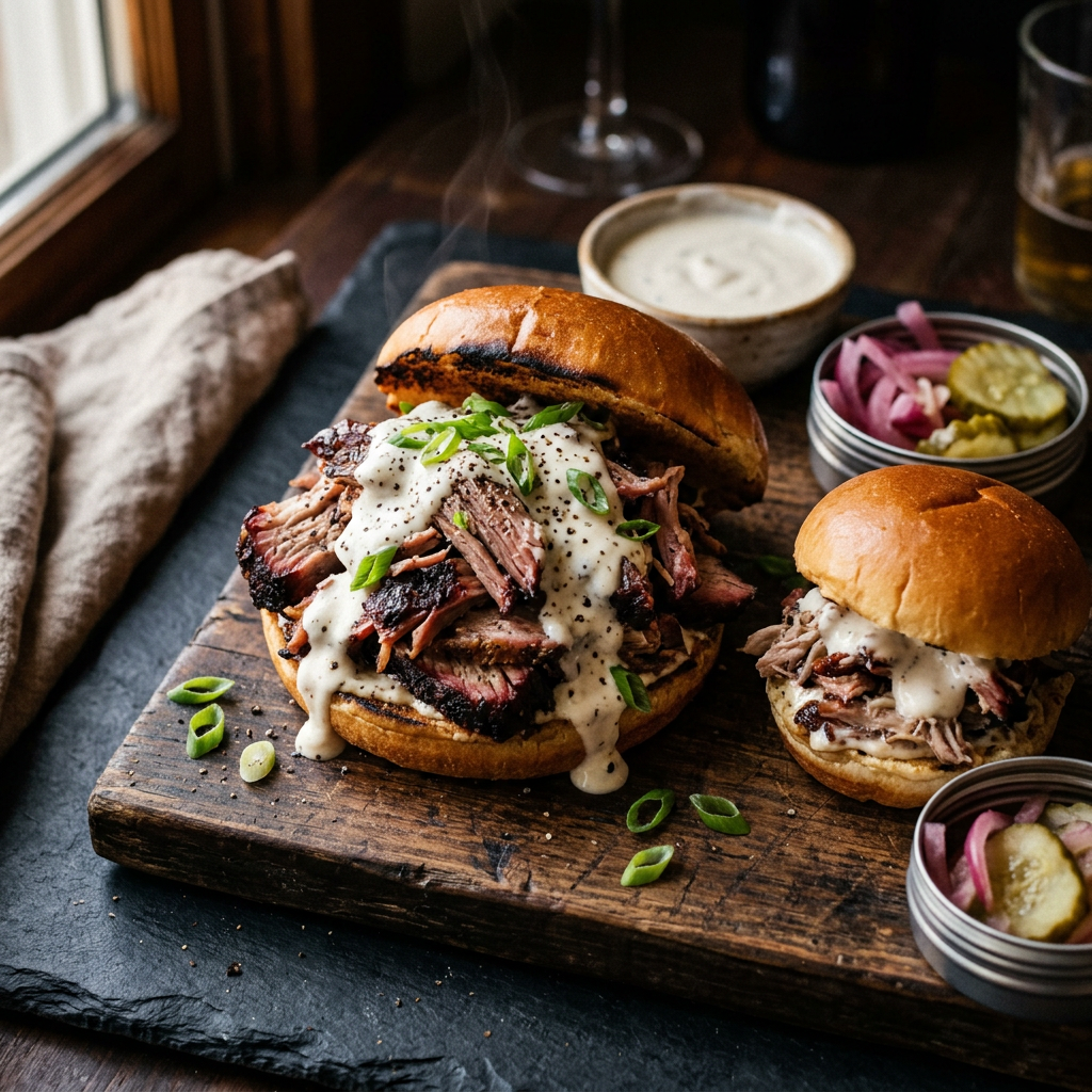 Smoked Pulled Chicken Sandwiches