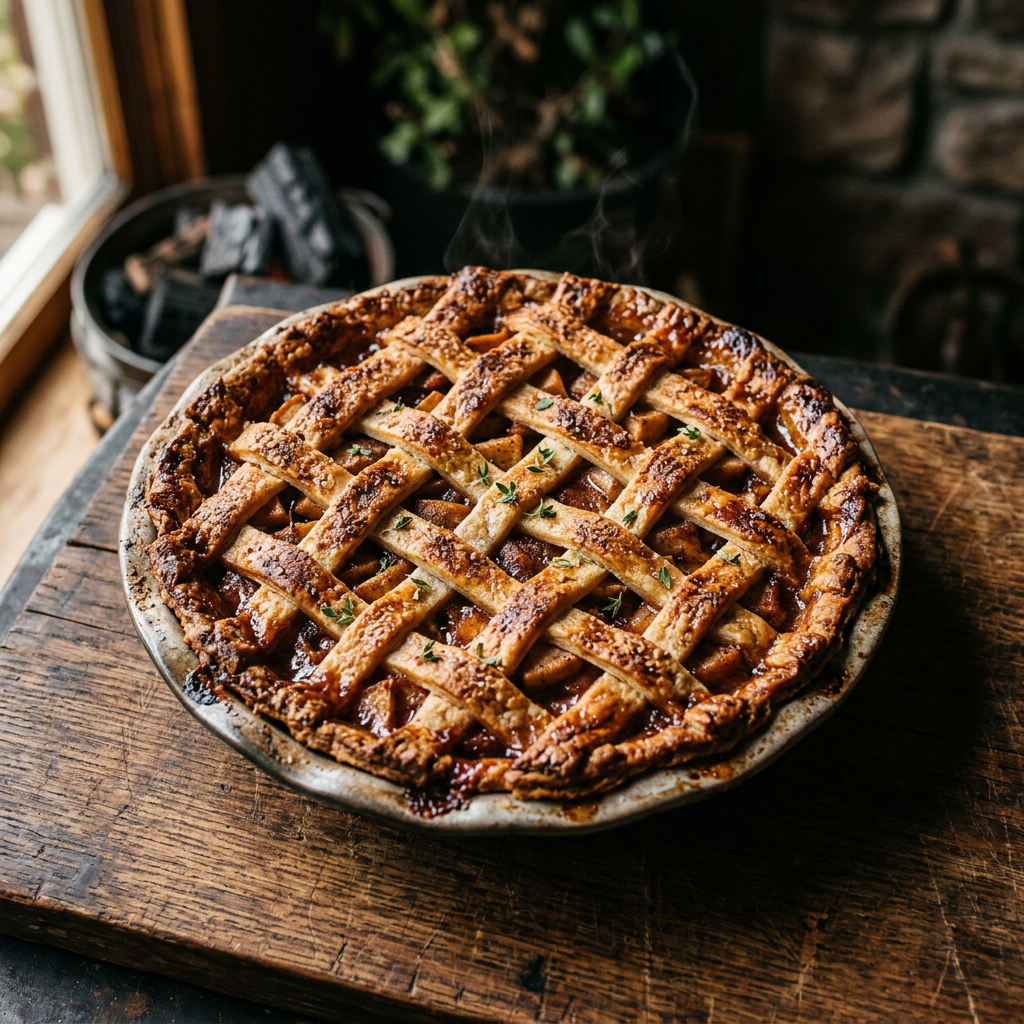 Backyard Version of Pellet Smoker Smoked Apple Pie