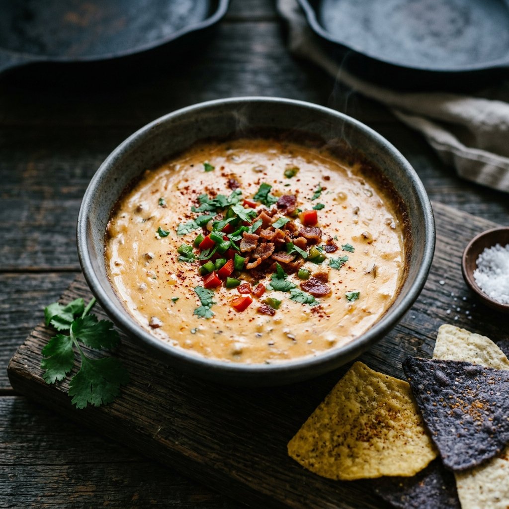 My Take on Backyard Version of Pellet-Cooker Smoked Queso