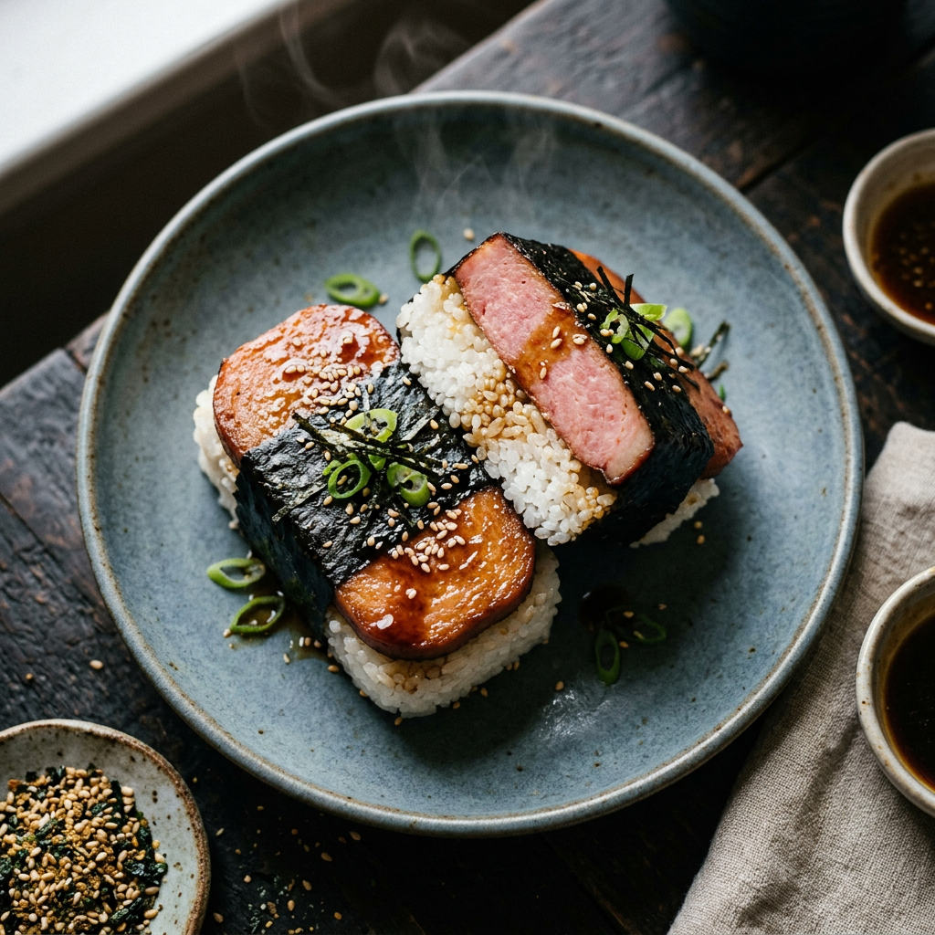Backyard Version of Smoked Spam Musubi