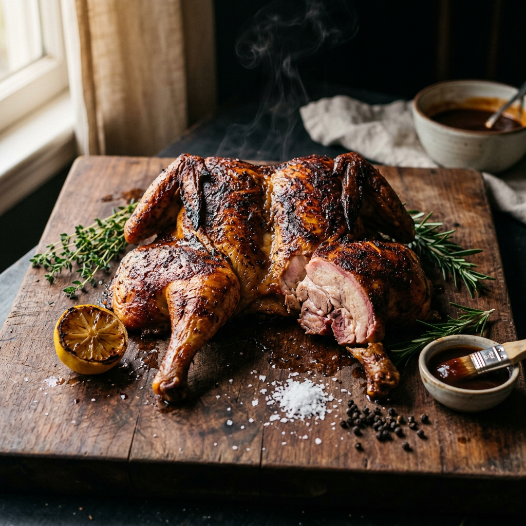 Smoked Spatchcocked Whole Chicken