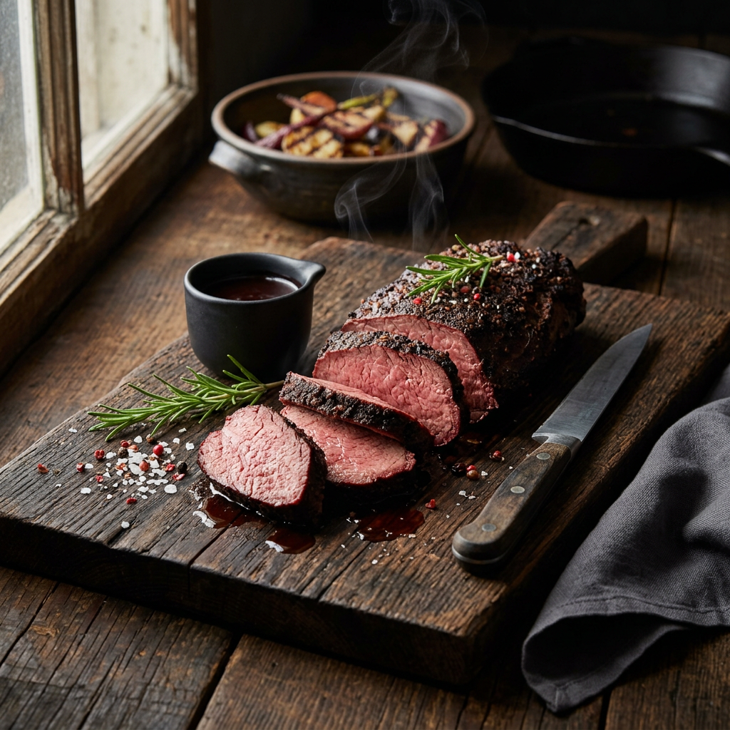 Coffee-Rubbed Elk Tenderloin