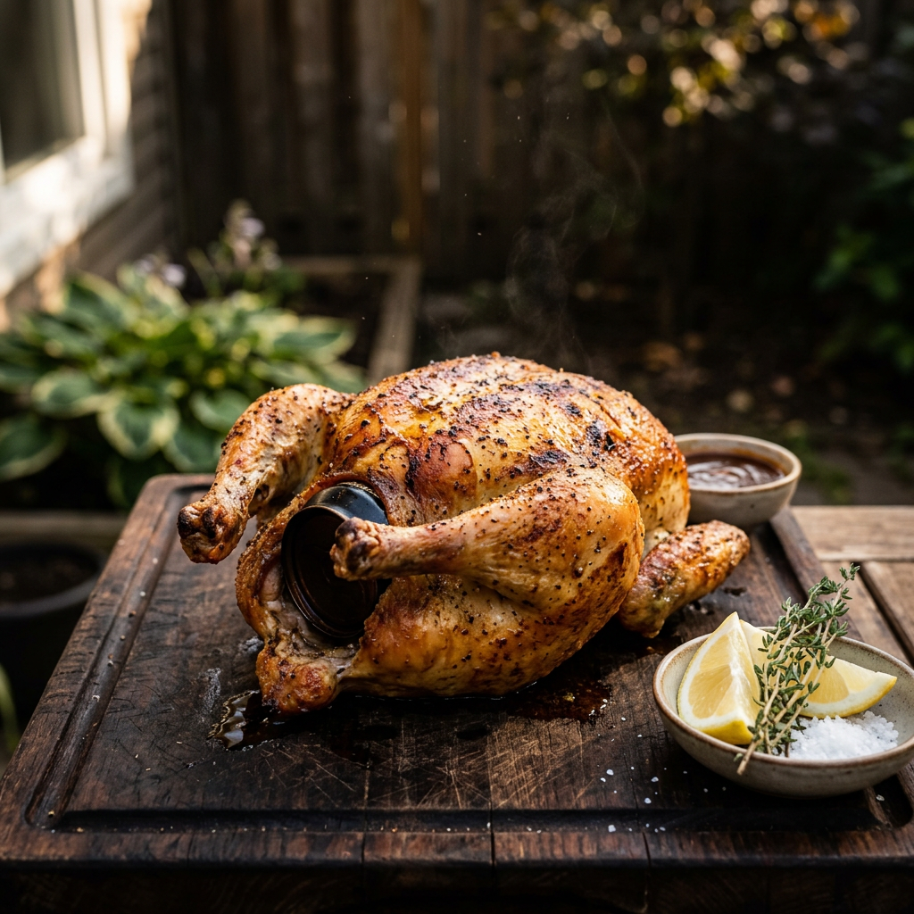 Backyard Version of My Take on Beer-Can Whole Chicken