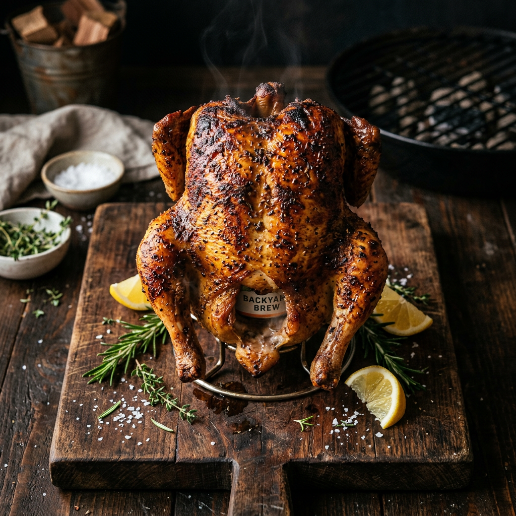 Weekend Cook — Backyard Version of Backyard Version of Beer-Can Whole Chicken