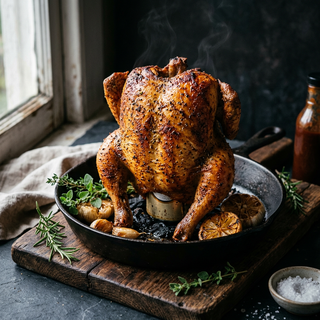 Sunday's Backyard Version of Beer-Can Whole Chicken