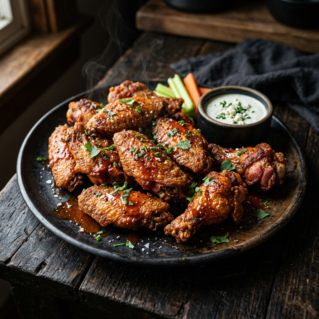 Smoked Hot Wings, Crispy Skin
