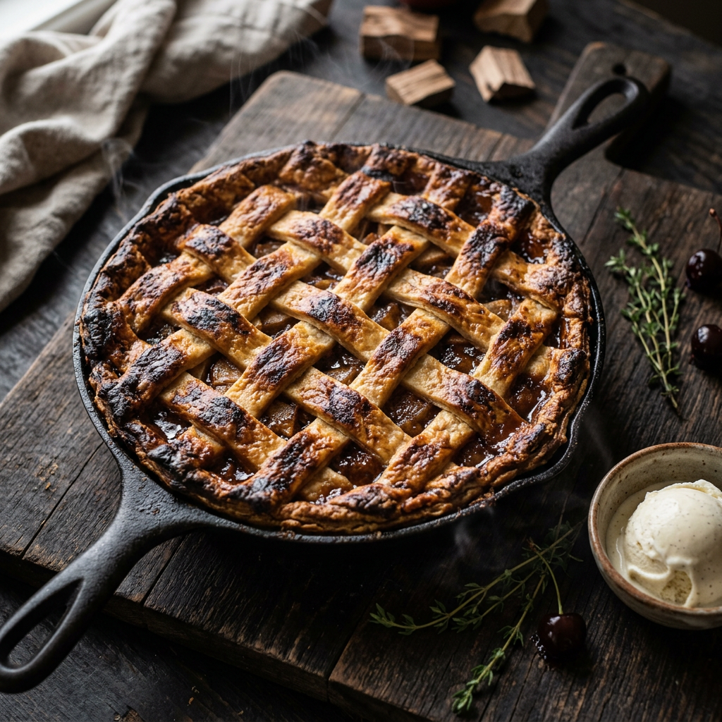 Backyard Version of Pellet Smoker Smoked Apple Pie