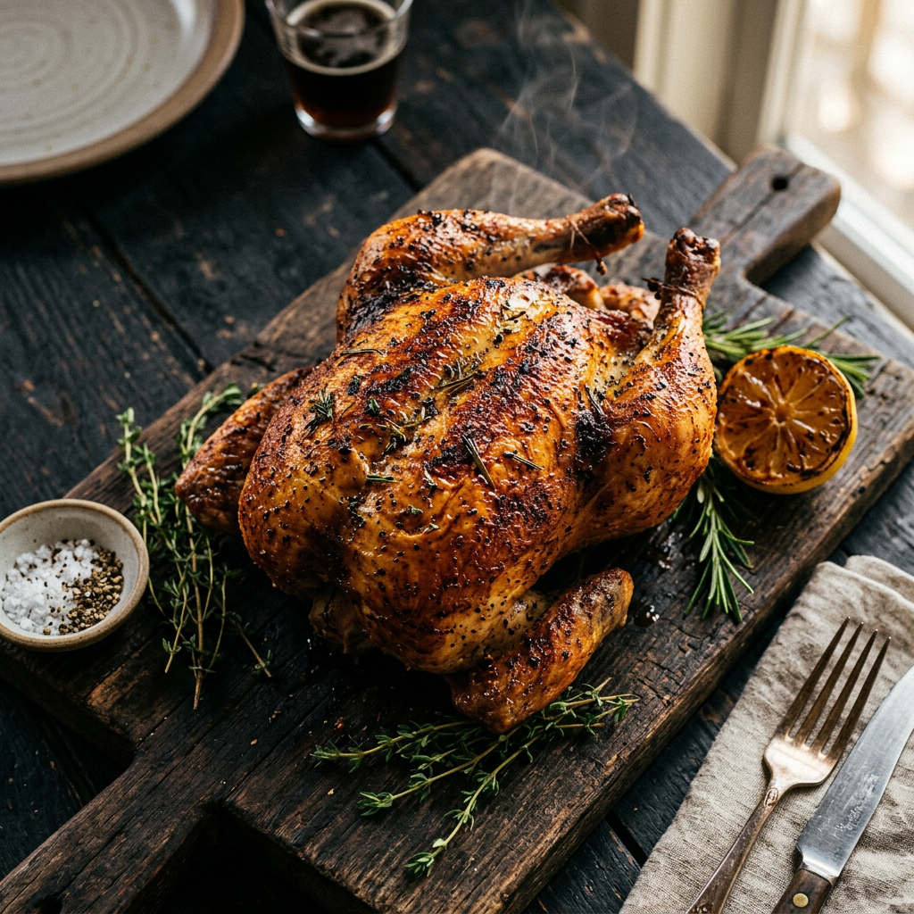Backyard Version of My Take on Sunday's My Take on Beer-Can Whole Chicken