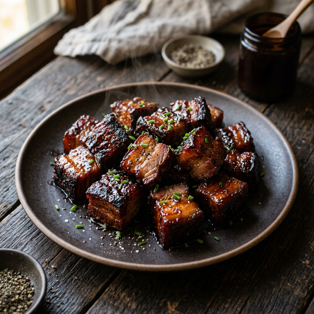 Smoked Pork Belly Burnt Ends