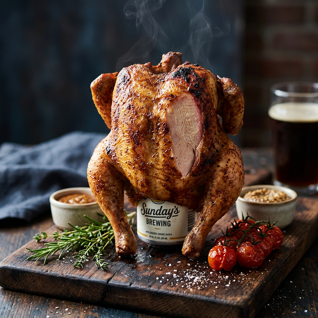 Sunday's My Take on My Take on Backyard Version of Beer-Can Whole Chicken