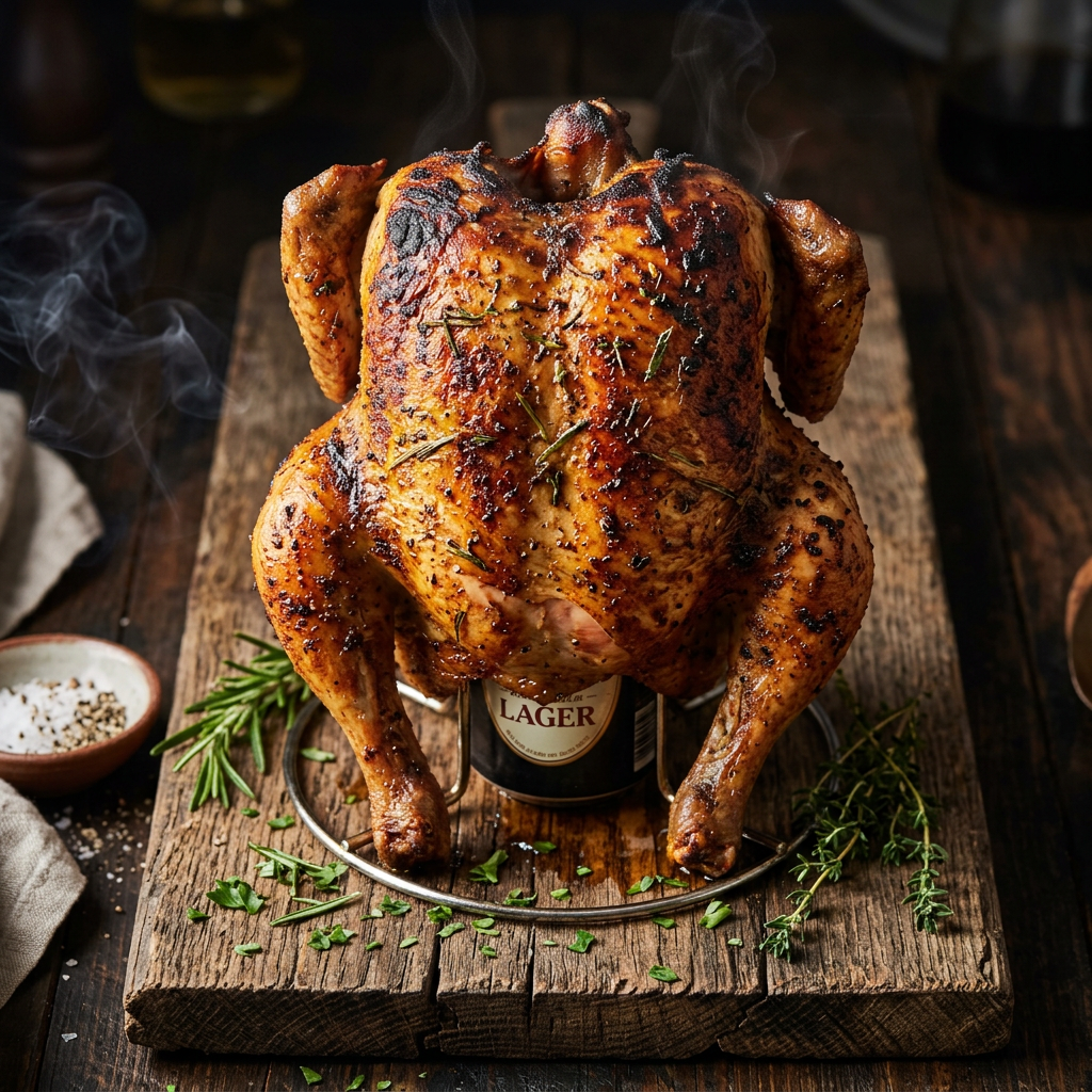 Backyard Version of Beer-Can Whole Chicken