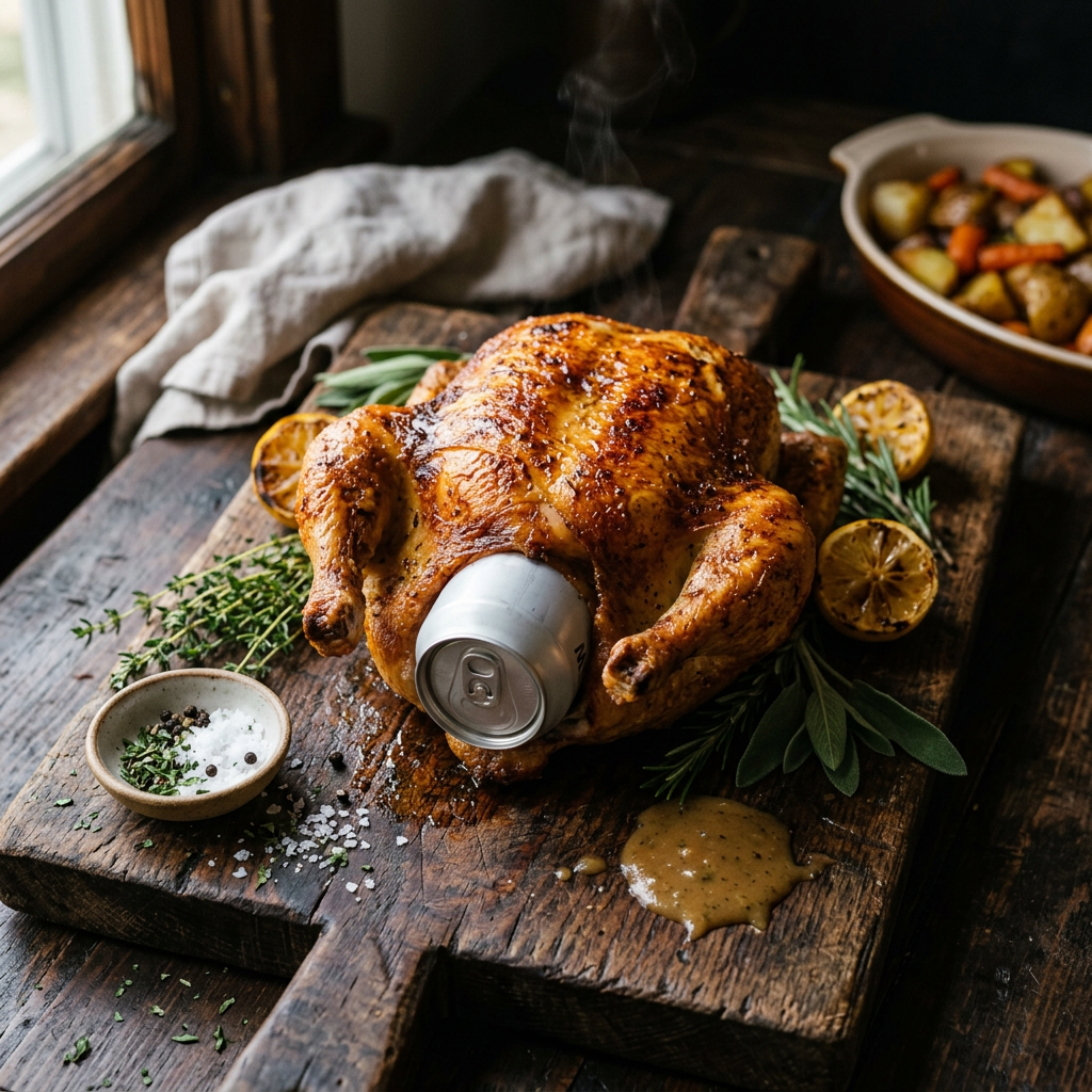 Weekend Cook — Sunday's My Take on Beer-Can Whole Chicken