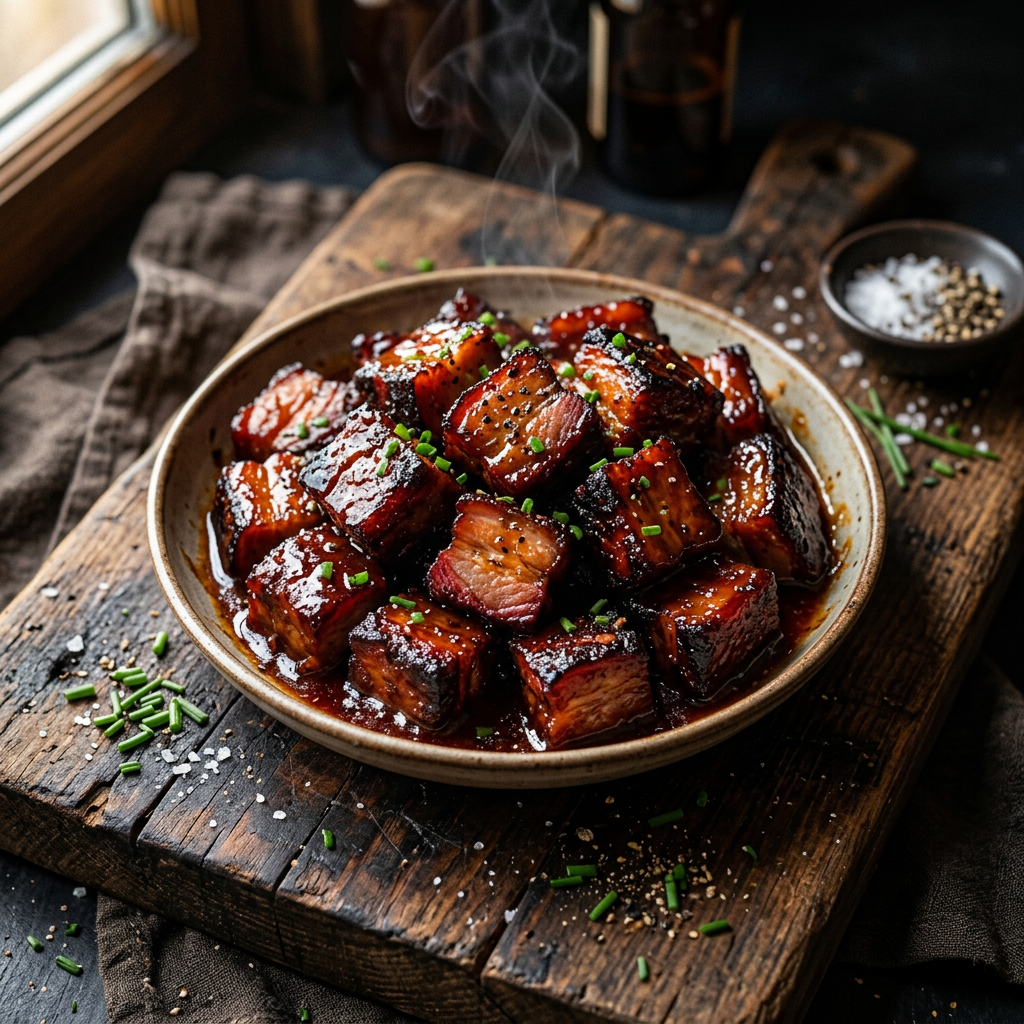 Backyard Version of Smoked Pork Belly Burnt Ends