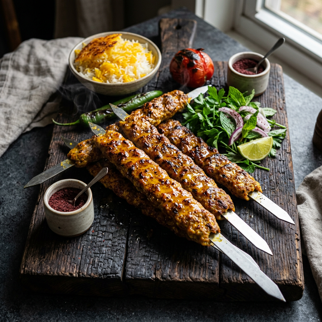 Weekend Cook — Smoked Koobideh — Persian Ground Beef Kebab