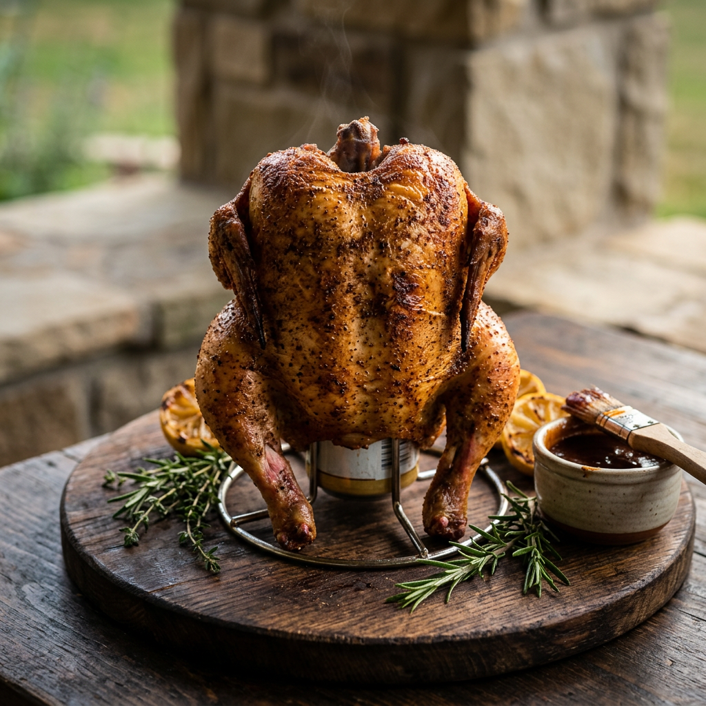 Backyard Version of Sunday's Sunday's My Take on My Take on Backyard Version of Beer-Can Whole Chicken