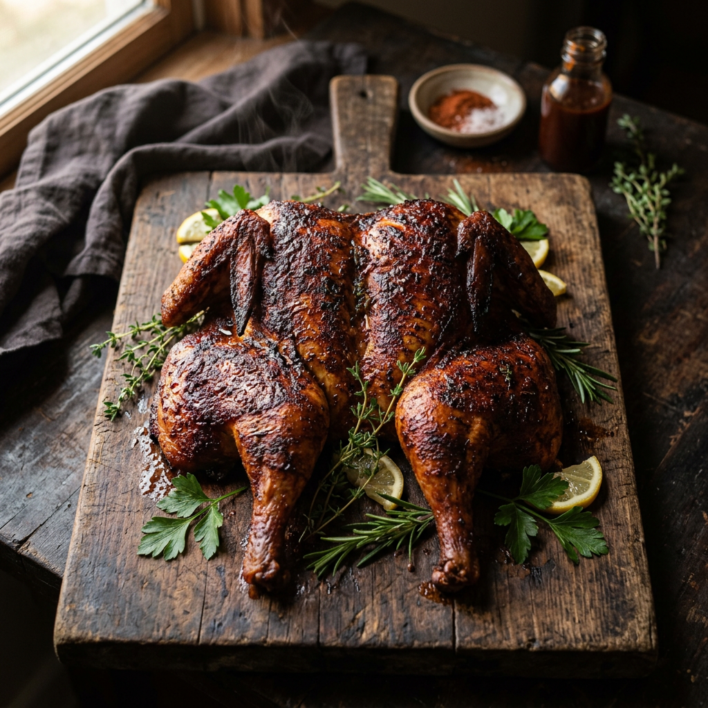Weekend Cook — Smoked Spatchcocked Whole Chicken