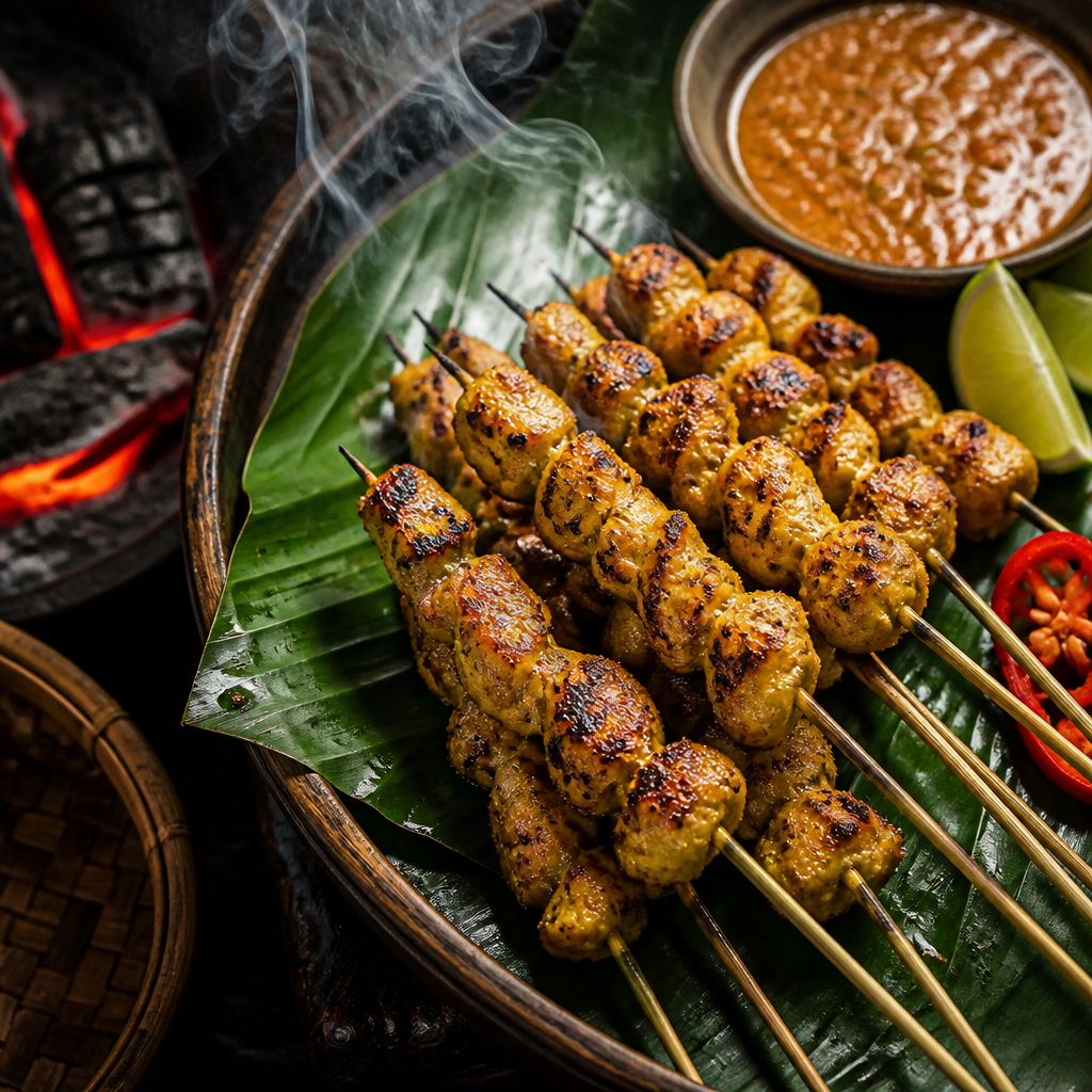 Smoked Chicken Satay with Peanut Sauce