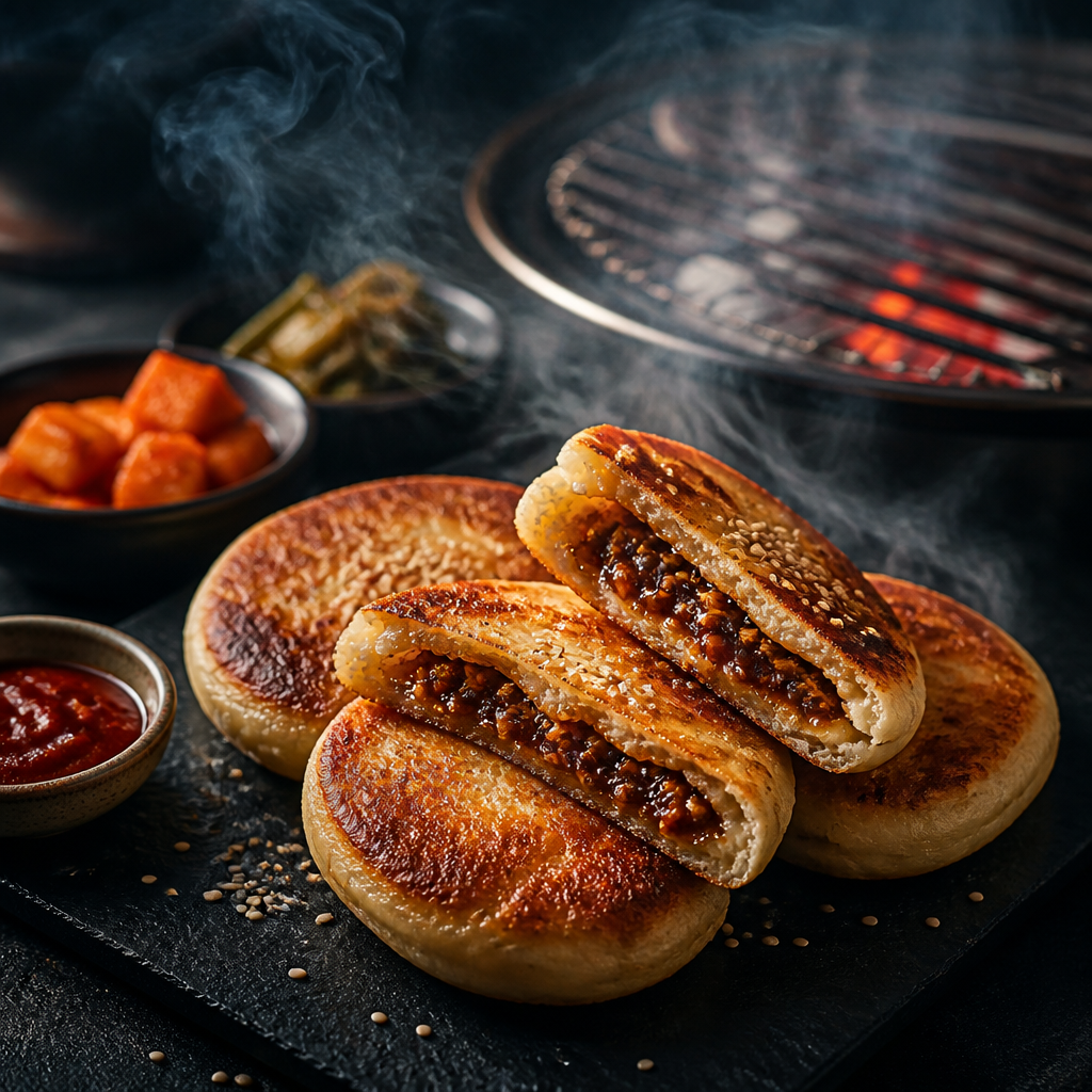 Smoked Hotteok (Sweet Stuffed Pancakes)