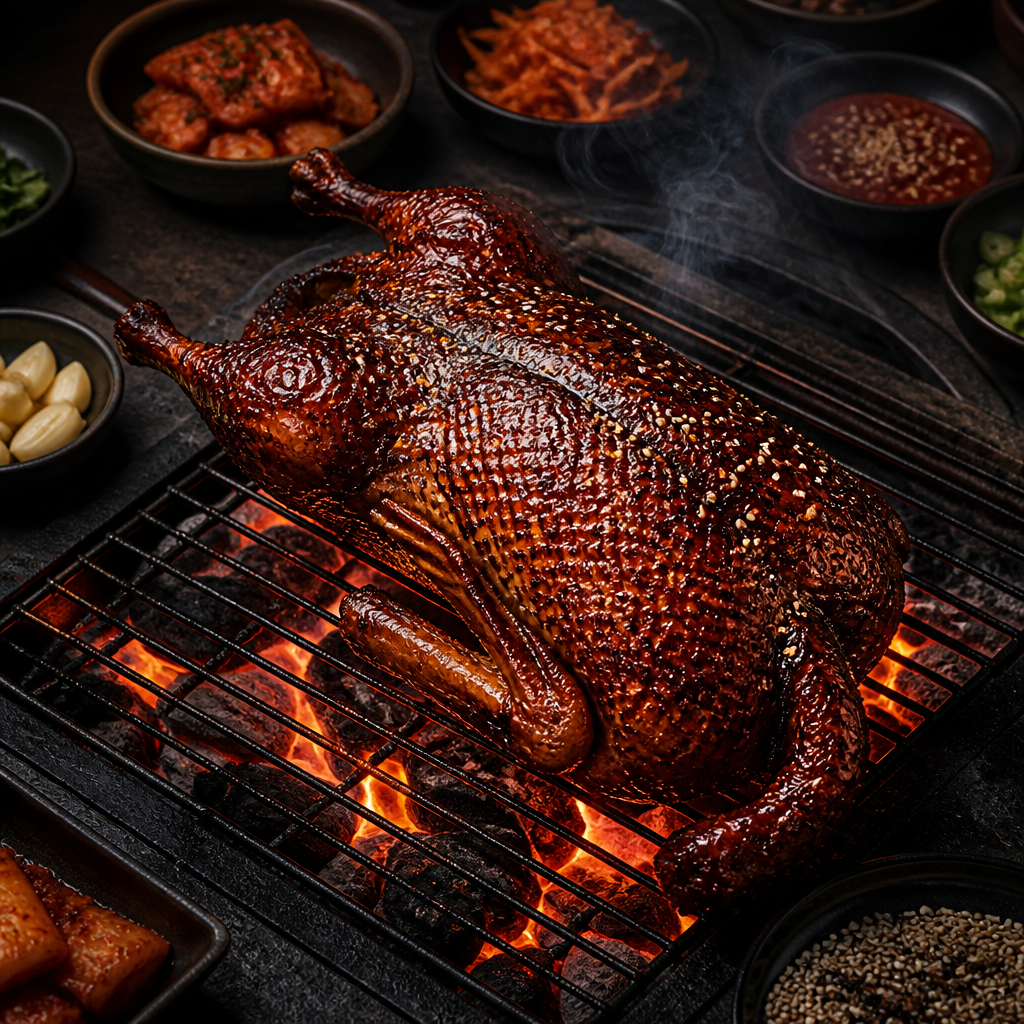 Smoked Korean-Spiced Whole Duck