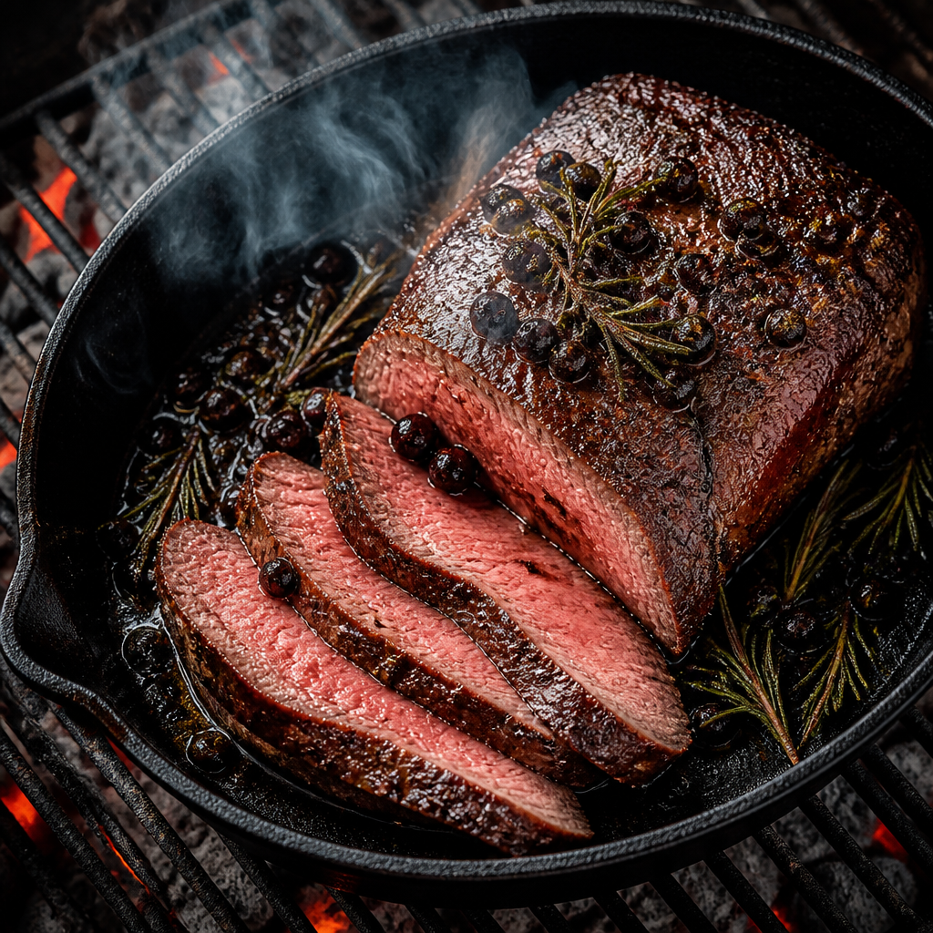 Smoked Ostrich Fillet with Red Wine & Juniper
