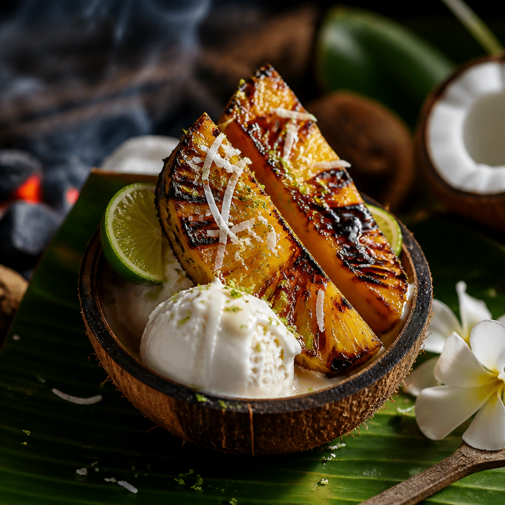 Smoked Pineapple with Coconut & Lime